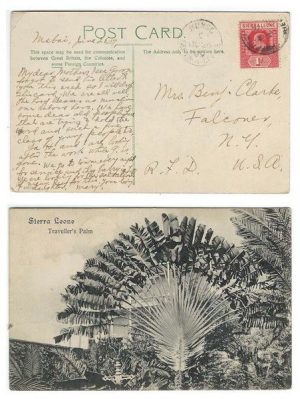 Sierra Leone 1909 Kunso PPC ex Mabai in mss > US Bearing 1d KEVII; RARE & VERY FINE