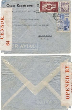 Bermuda 1940 fr Portugal Censored Air >US w/PC102