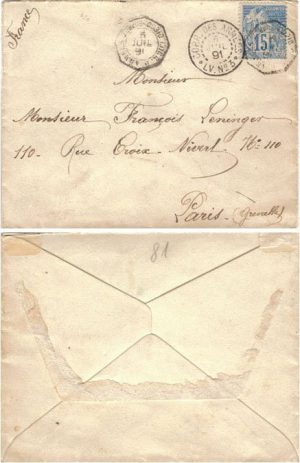 Madagascar 1891 Corps d'Armees Diego Suarez>Paris