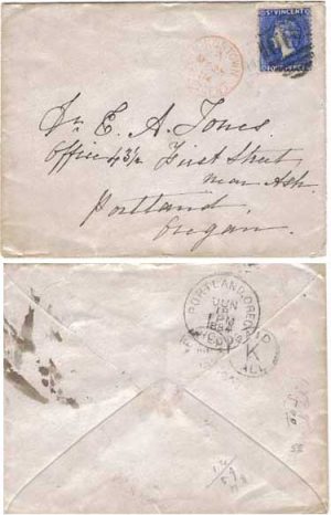 St Vincent 1884 Env > US Bearing 4d SG43 RPS Cert ex Jaffe