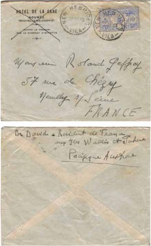 New Hebrides 1933 Used from Wallis et Futuna Bearing 25c SG F25 > France