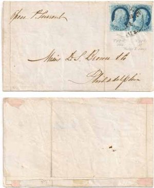 United States 1852 (FEB 11) Mobile Ala Folded Sheet > Philadelphia Bearing 1