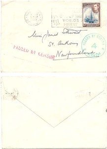 Bermuda 1939 (5 September) Hamilton Surface Mail Censored > Newfoundland w/ 1