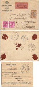 Cape Verde 1919 San Vicente REG AR > Sweden Redirected > Germany Bearing Pair 20c Sc103, 10c Sc126 with Original AR Form Enclosed