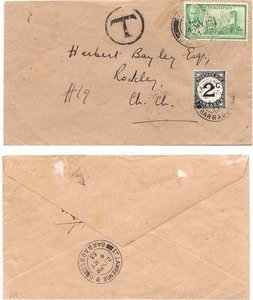 Barbados 1953 St Lawrence Internal Short Paid Bearing 2