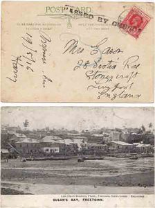 Sierra Leone 1917 Freetown PPC > England w/ Straight-Line "PASSED BY CENSOR"