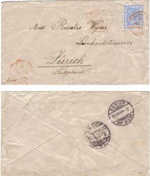 Gold Coast 1897 Abokobi Single Ltr Frank > Switzerland RARE