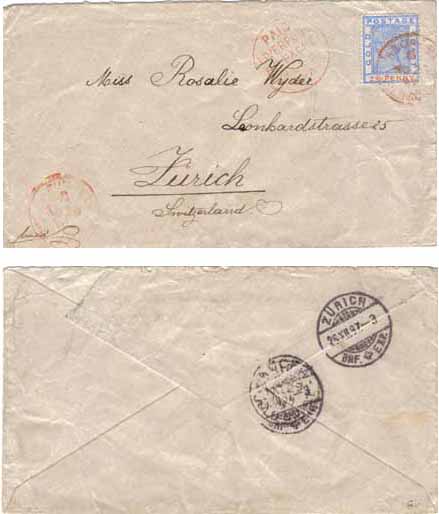 Gold Coast 1897 Abokobi Single Ltr Frank > Switzerland RARE