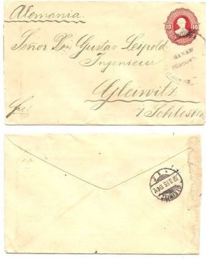 Ecuador 1895 Manam 10c PSE H&G B11 > Germany Tied by Large CDS; SCARCE