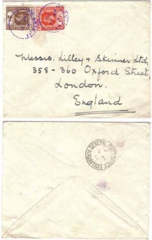 Mauritius 1935 Rodrigues > England Franked 12