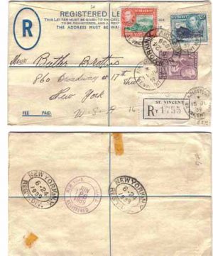 St Vincent 1939 Kingstown REG PSE H&G C6 Uprated 4d > US - SCARCE