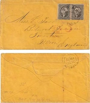 United States 1857 Ottawa ILL Env > England Bearing 12