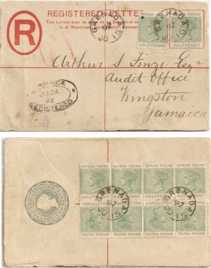 Grenada 1892 GPO REG PSE H&G C1 Bearing