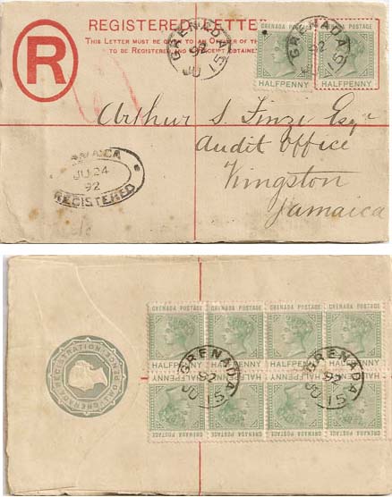 Grenada 1892 GPO REG PSE H&G C1 Bearing