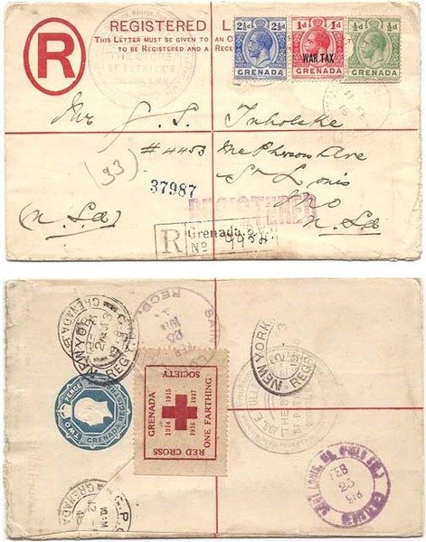 Grenada 1916 Sauteurs REG PSE H&G C4a Size G Uprated with 2