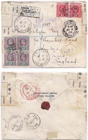 Virgin Islands 1913 Road Town Env REG > England Bearing