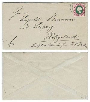 Heligoland 1890 Heligoland Env Internal Delivery Bearing 5 pfg  Single Franking Tied w/ CDS; RARE Internal USE & VERY FINE