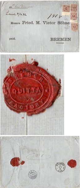 Gold Coast 1892 Quitta REG > Germany Hand-carried to Lome Togo Bearing 2Mks Canceled "Aus Afrika" via Woermann Line; VERY RARE