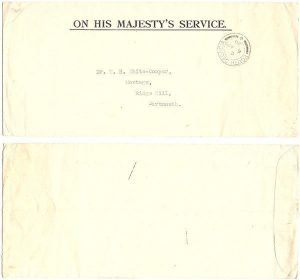 Falkland Islands 1936 South Georgia OHMS Stampless Env > England ; VERY SCARCE