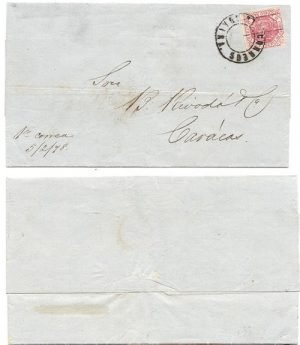 Venezuela 1878 La Guaira Folded Entire > Caracas Bearing