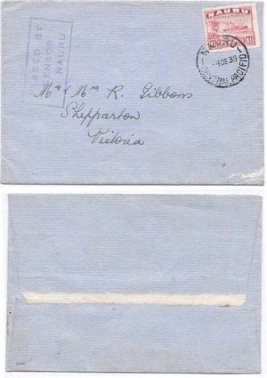 Nauru 1939 Nauru Envelope Censored On Departure > Australia Bearing 1