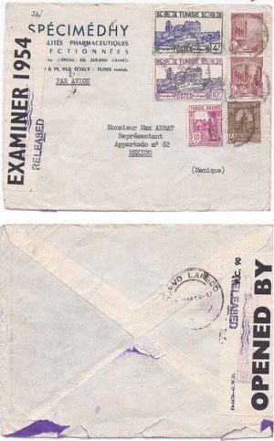 Bermuda 1940 Tunisia Env Airmail Censored & Condemned at Bermuda > Mexico, Released After WWII; RARE USE