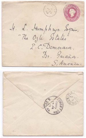 Niger Coast 1903 Forcados River 1d PSE H&G B1 > British Guiana; RARE DESTINATION & VERY FINE