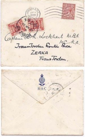 Jordan 1928 Incoming Env > Zerka, Jordan ex GB Bearing 1