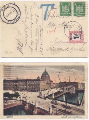 Southwest Africa 1925 Incoming PPC ex Germany > Kolmanmskop via Luderitz Short-Paid with 1d Postage Due SG D17 Single Tied w/ Putzel Date-stamp Type 3; VERY SCARCE & FINE