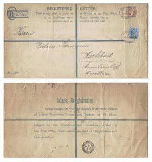 Levant British 1908 Smyrna 40 Paras REG PSE Size K H&G C14d > Karlsbad, Austria Bearing Add'l 1pi on 2